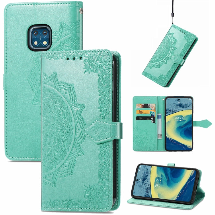 For Nokia XR 20 Mandala Embossing Pattern Horizontal Flip Leather Case with Holder & Card Slots & Wallet & Lanyard