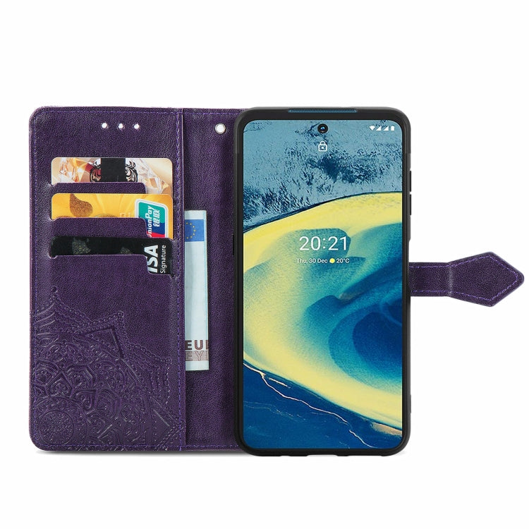 For Nokia XR 20 Mandala Embossing Pattern Horizontal Flip Leather Case with Holder & Card Slots & Wallet & Lanyard