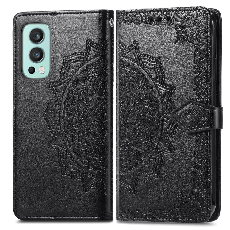 For OnePlus Nord 2 5G Mandala Embossing Pattern Horizontal Flip Leather Case with Holder & Card Slots & Wallet & Lanyard