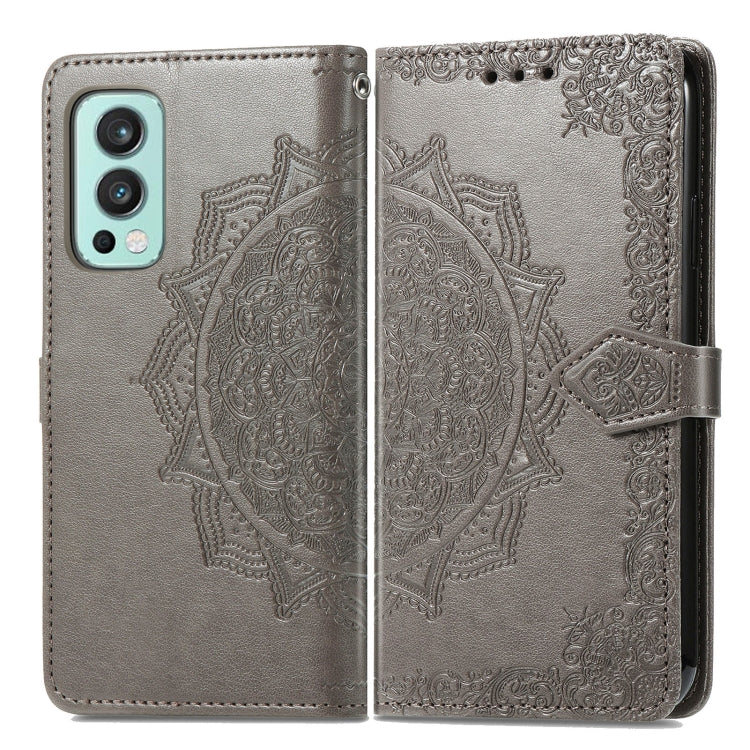 For OnePlus Nord 2 5G Mandala Embossing Pattern Horizontal Flip Leather Case with Holder & Card Slots & Wallet & Lanyard