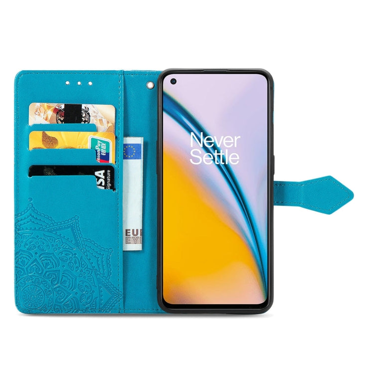 For OnePlus Nord 2 5G Mandala Embossing Pattern Horizontal Flip Leather Case with Holder & Card Slots & Wallet & Lanyard