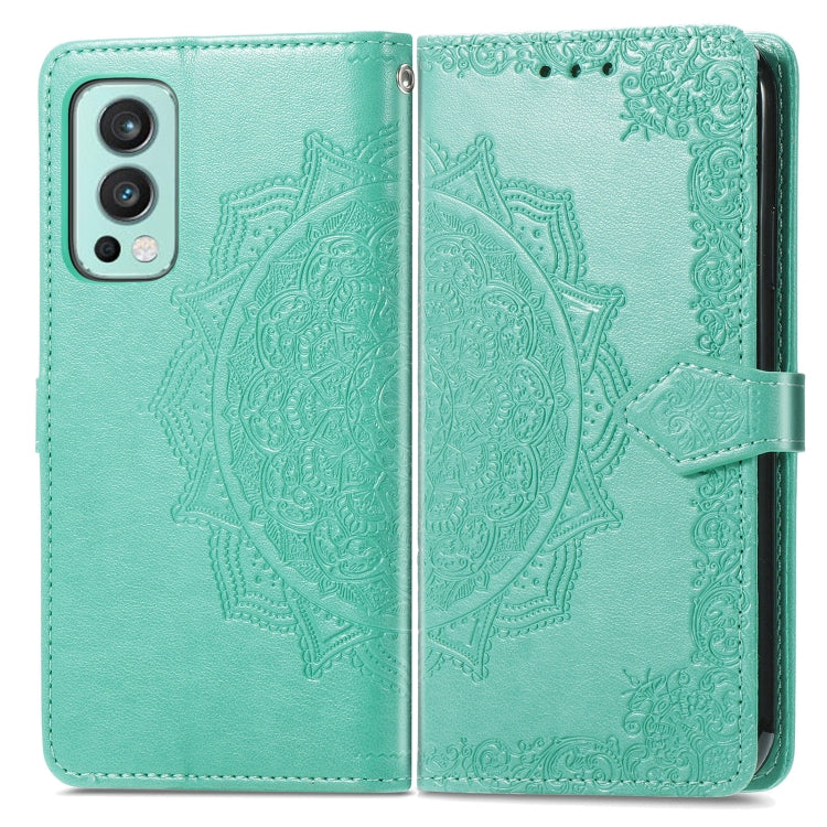 For OnePlus Nord 2 5G Mandala Embossing Pattern Horizontal Flip Leather Case with Holder & Card Slots & Wallet & Lanyard