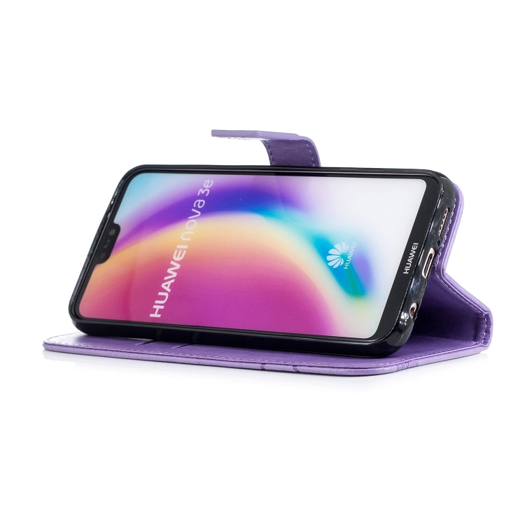 Diamond Encrusted Butterflies Love Flowers Pattern Horizontal Flip Leather Case for Huawei P20 Lite , with Holder & Card Slots & Wallet & Lanyard