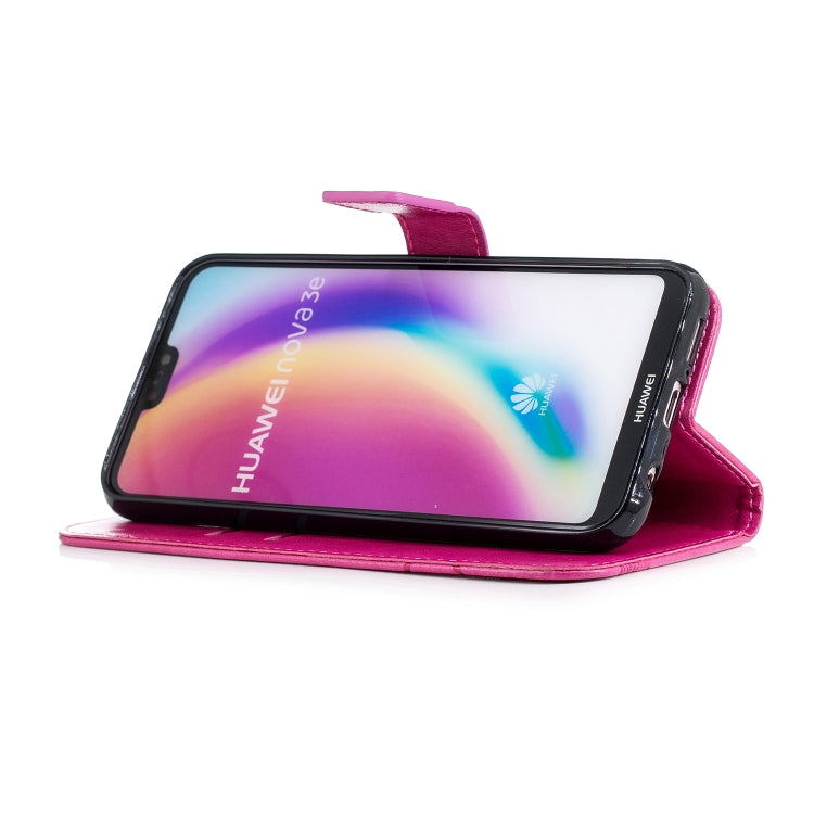 Diamond Encrusted Butterflies Love Flowers Pattern Horizontal Flip Leather Case for Huawei P20 Lite , with Holder & Card Slots & Wallet & Lanyard