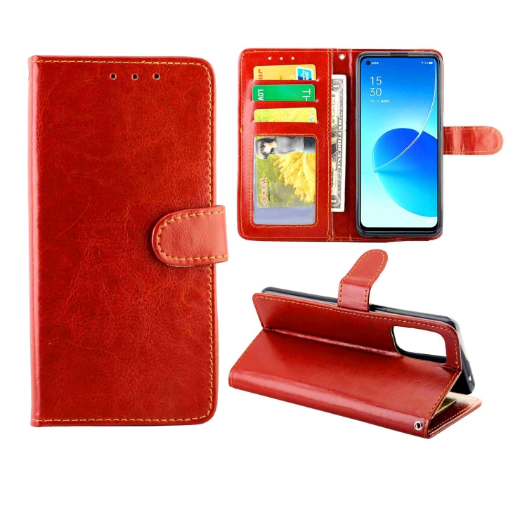 For OPPO Reno6 4G Crazy Horse Texture Leather Horizontal Flip Protective Case with Holder & Card Slots & Wallet & Photo Frame