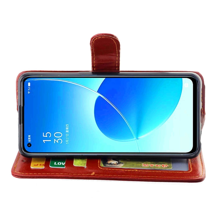 For OPPO Reno6 4G Crazy Horse Texture Leather Horizontal Flip Protective Case with Holder & Card Slots & Wallet & Photo Frame