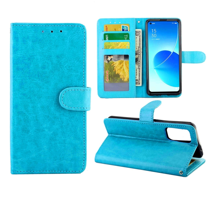 For OPPO Reno6 4G Crazy Horse Texture Leather Horizontal Flip Protective Case with Holder & Card Slots & Wallet & Photo Frame