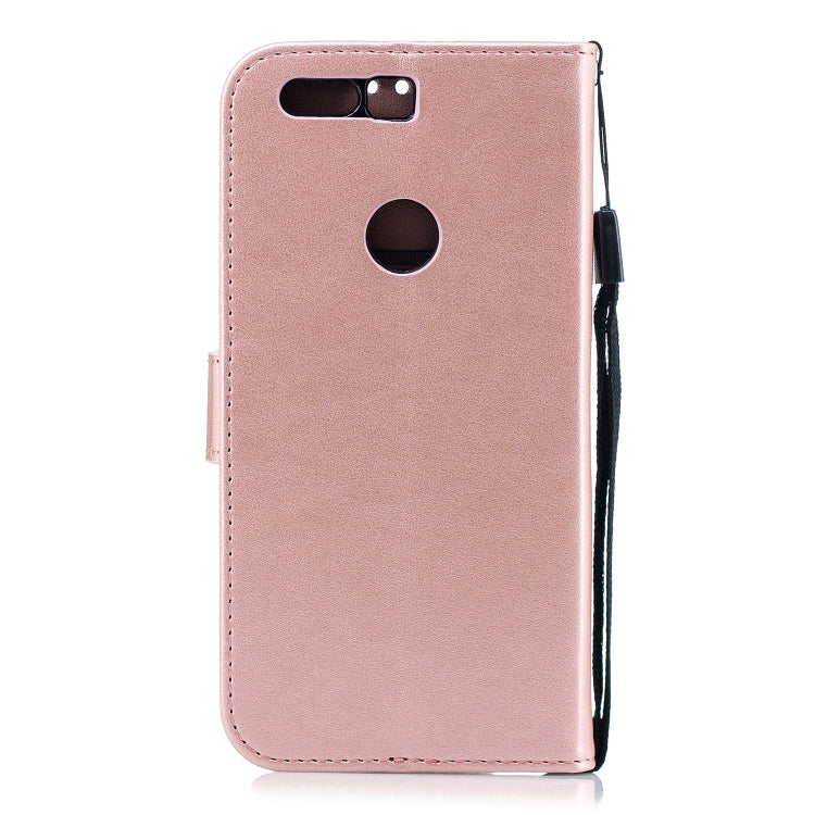 Diamond Encrusted Butterflies Love Flowers Pattern Horizontal Flip Leather Case for Huawei Honor 8 , withHolder & Card Slots & Wallet & Lanyard