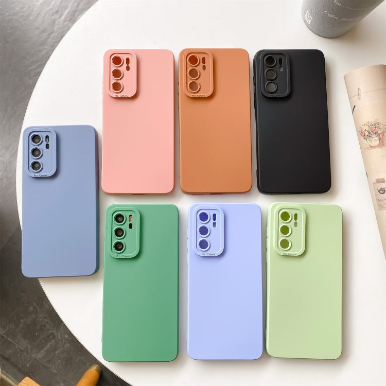 For Huawei P40 Straight Side Liquid Silicone Phone Case