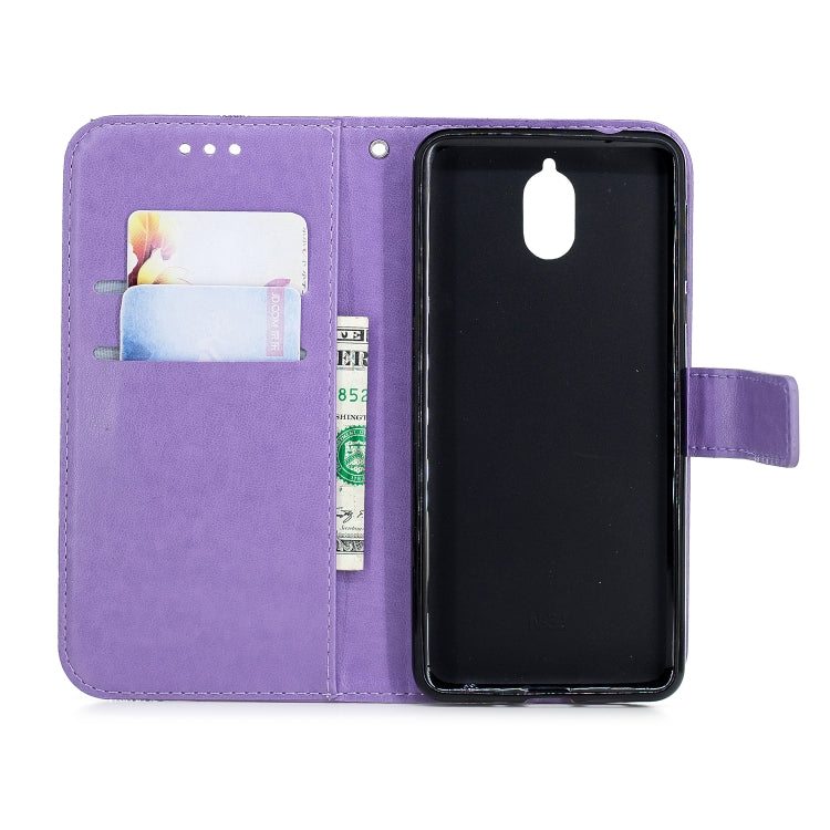 Diamond Encrusted Butterflies Love Flowers Pattern Horizontal Flip Leather Case for Nokia 3.1 , with Holder & Card Slots & Wallet & Lanyard