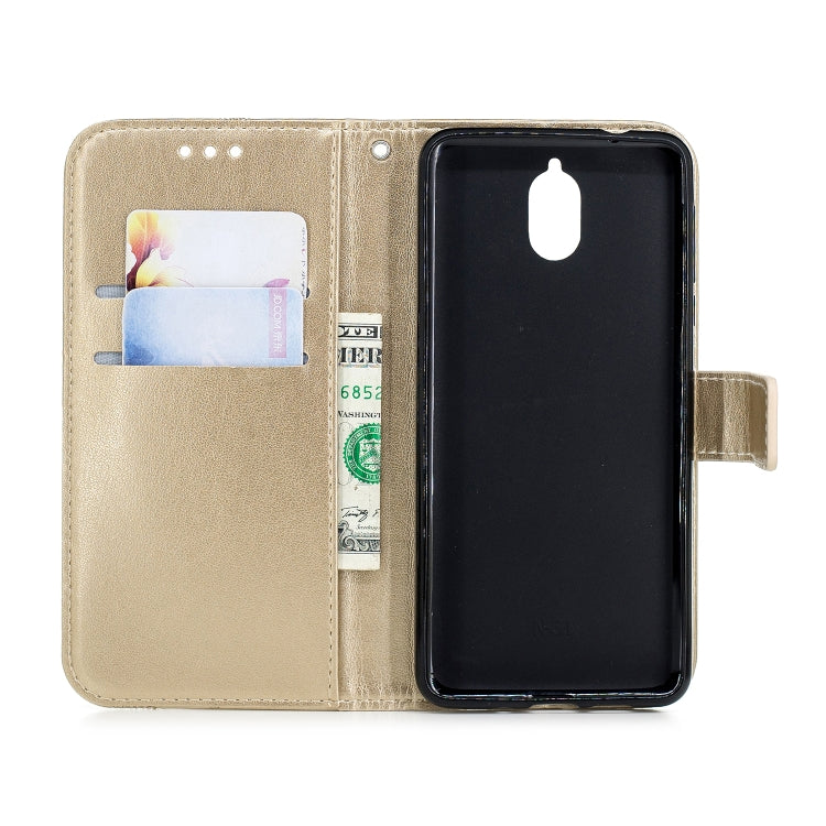 Diamond Encrusted Butterflies Love Flowers Pattern Horizontal Flip Leather Case for Nokia 3.1 , with Holder & Card Slots & Wallet & Lanyard