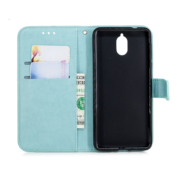 Diamond Encrusted Butterflies Love Flowers Pattern Horizontal Flip Leather Case for Nokia 3.1 , with Holder & Card Slots & Wallet & Lanyard