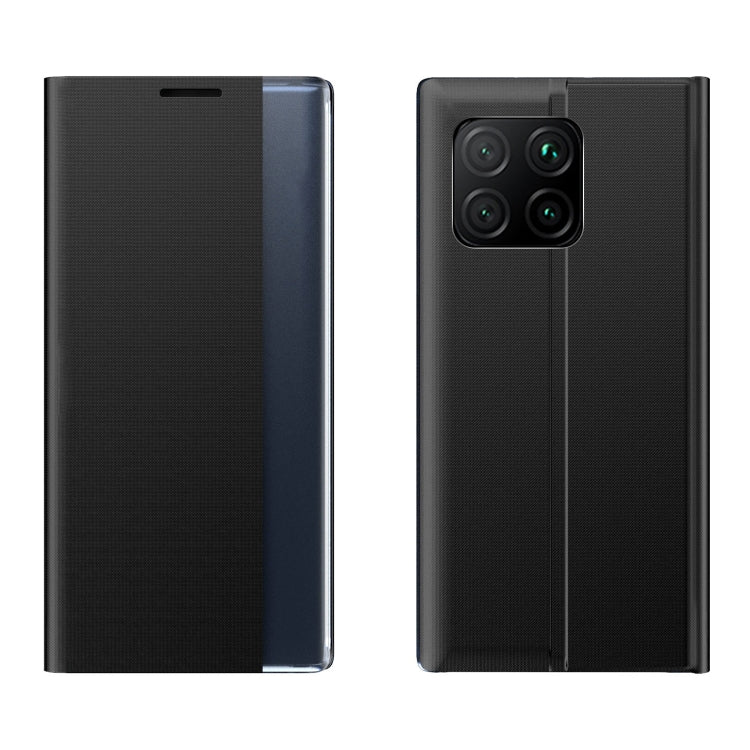 For Xiaomi Mi 11 Side Window Display Magnetic Suction Plain Grain Flip PU Leather + PC Case with Holder