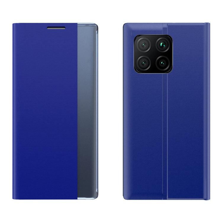 For Xiaomi Mi 11 Side Window Display Magnetic Suction Plain Grain Flip PU Leather + PC Case with Holder