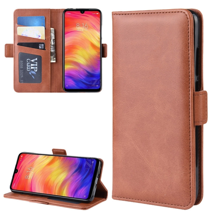 Dual-side Magnetic Buckle Horizontal Flip Leather Case for Xiaomi Redmi Note 7, with Holder & Card Slots & Wallet & Photo Frame