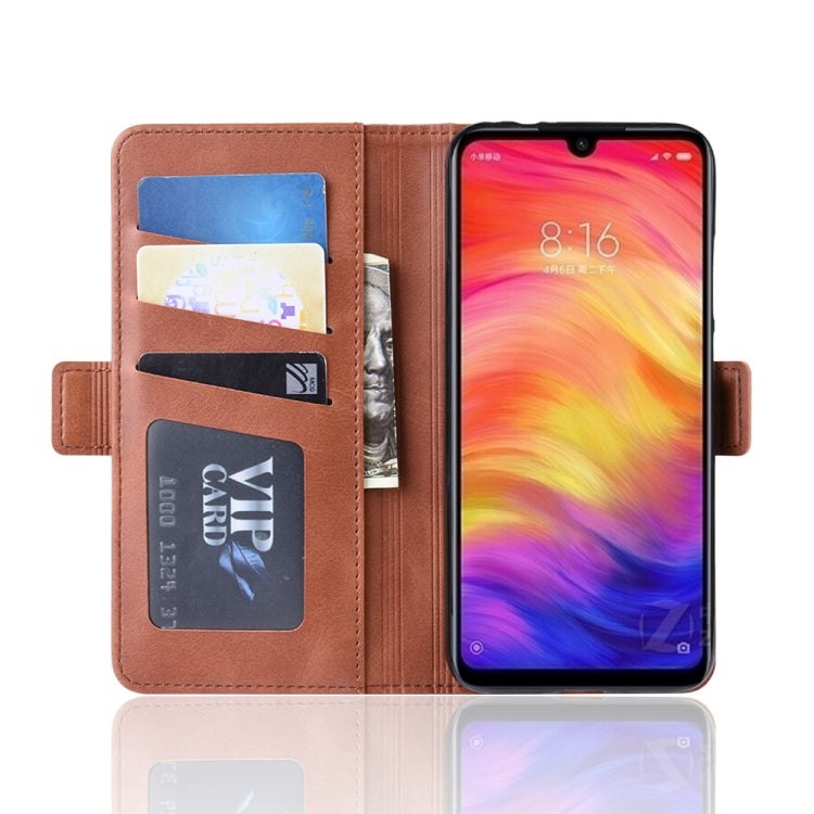 Dual-side Magnetic Buckle Horizontal Flip Leather Case for Xiaomi Redmi Note 7, with Holder & Card Slots & Wallet & Photo Frame