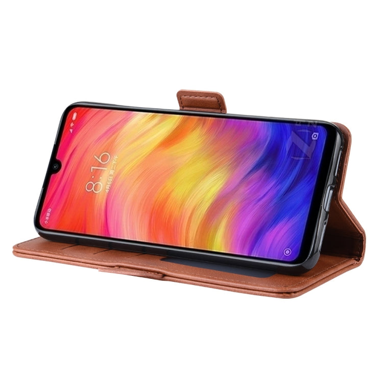 Dual-side Magnetic Buckle Horizontal Flip Leather Case for Xiaomi Redmi Note 7, with Holder & Card Slots & Wallet & Photo Frame