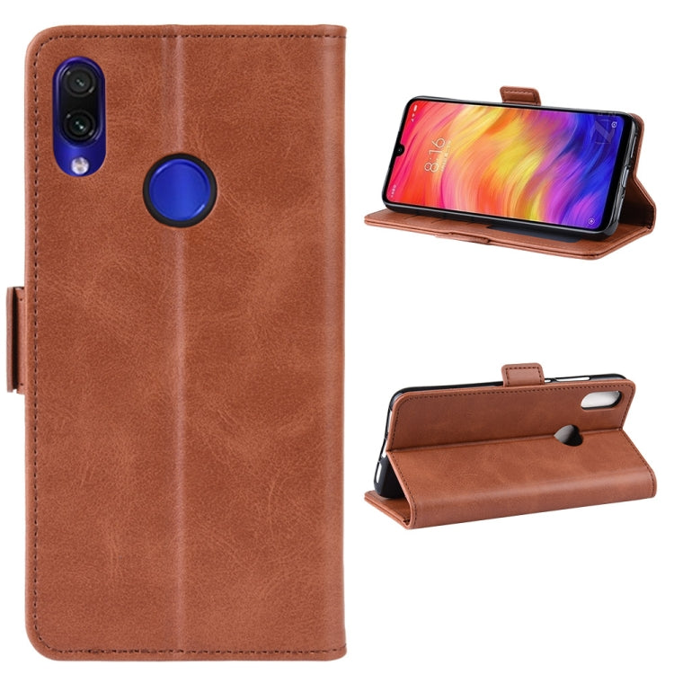 Dual-side Magnetic Buckle Horizontal Flip Leather Case for Xiaomi Redmi Note 7, with Holder & Card Slots & Wallet & Photo Frame