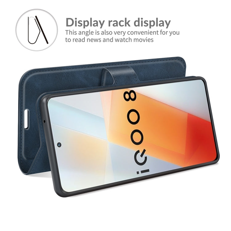 For vivo iQOO 8 Retro Calf Pattern Buckle Horizontal Flip Leather Case with Holder & Card Slots & Wallet