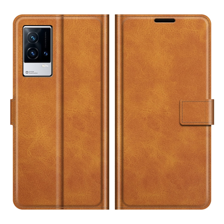 For vivo iQOO 8 Retro Calf Pattern Buckle Horizontal Flip Leather Case with Holder & Card Slots & Wallet
