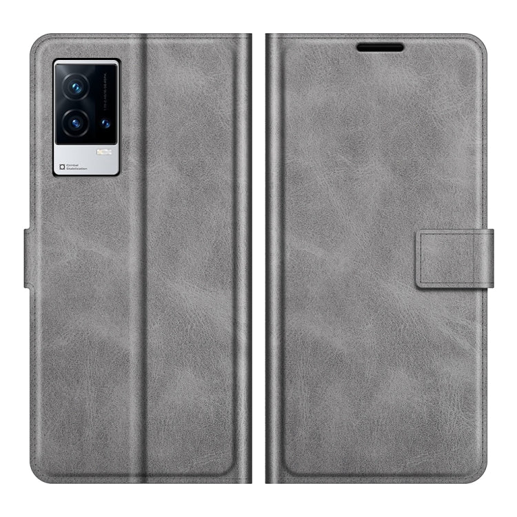 For vivo iQOO 8 Retro Calf Pattern Buckle Horizontal Flip Leather Case with Holder & Card Slots & Wallet