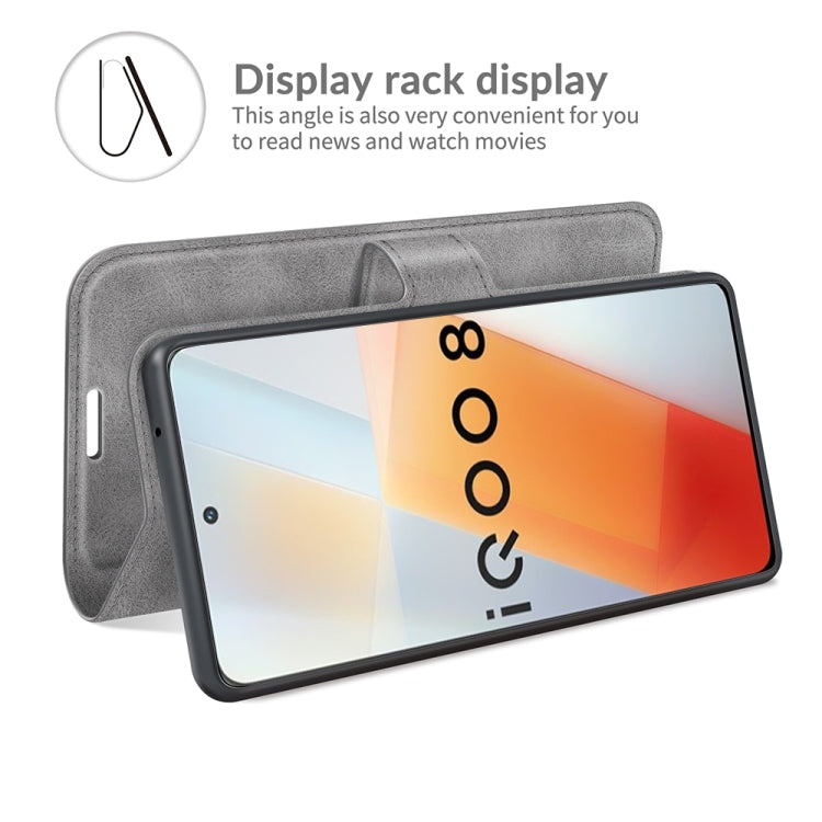 For vivo iQOO 8 Retro Calf Pattern Buckle Horizontal Flip Leather Case with Holder & Card Slots & Wallet