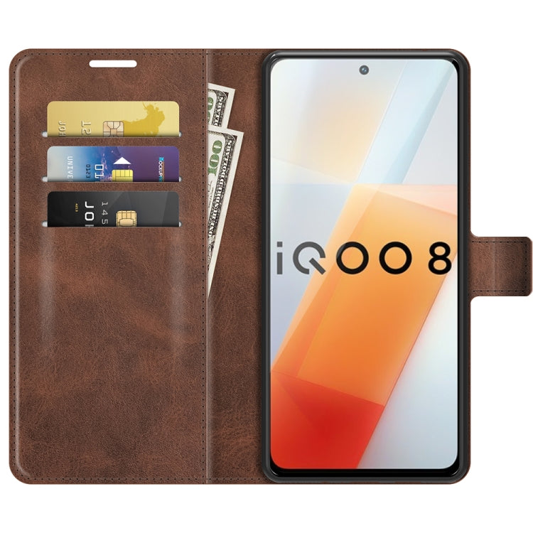 For vivo iQOO 8 Retro Calf Pattern Buckle Horizontal Flip Leather Case with Holder & Card Slots & Wallet