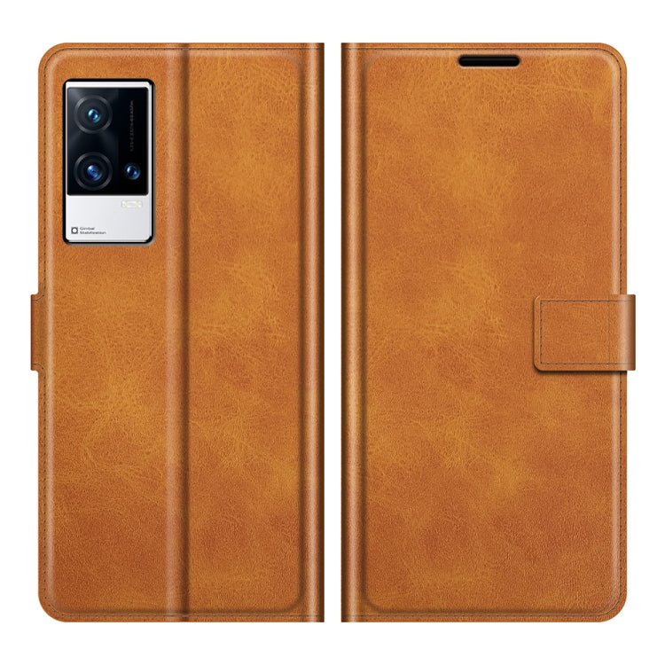 For vivo iQOO 8 Pro Retro Calf Pattern Buckle Horizontal Flip Leather Case with Holder & Card Slots & Wallet