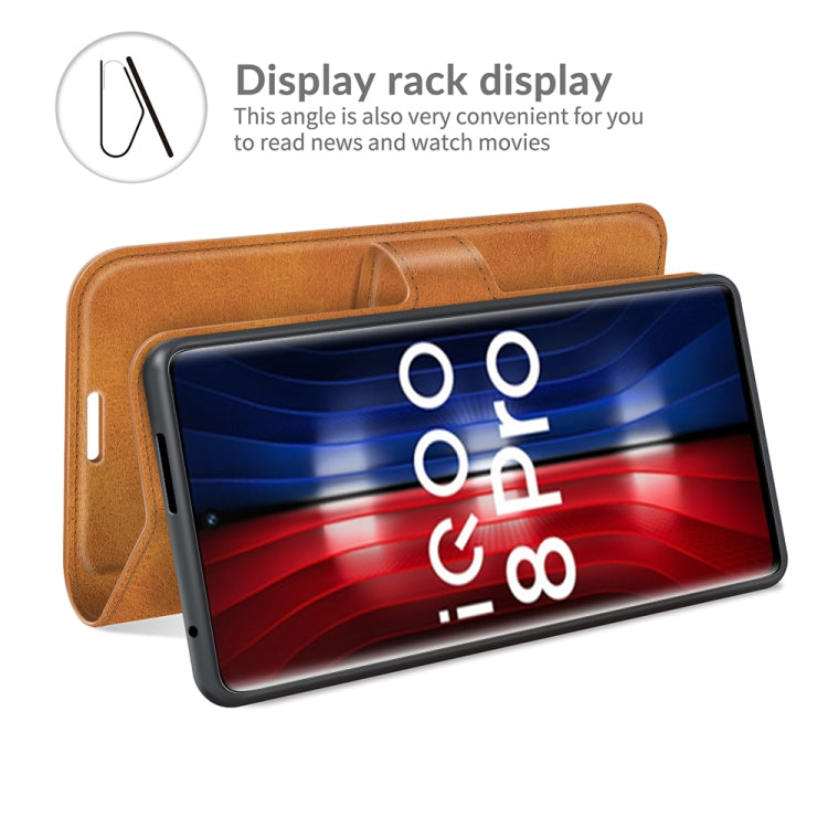 For vivo iQOO 8 Pro Retro Calf Pattern Buckle Horizontal Flip Leather Case with Holder & Card Slots & Wallet