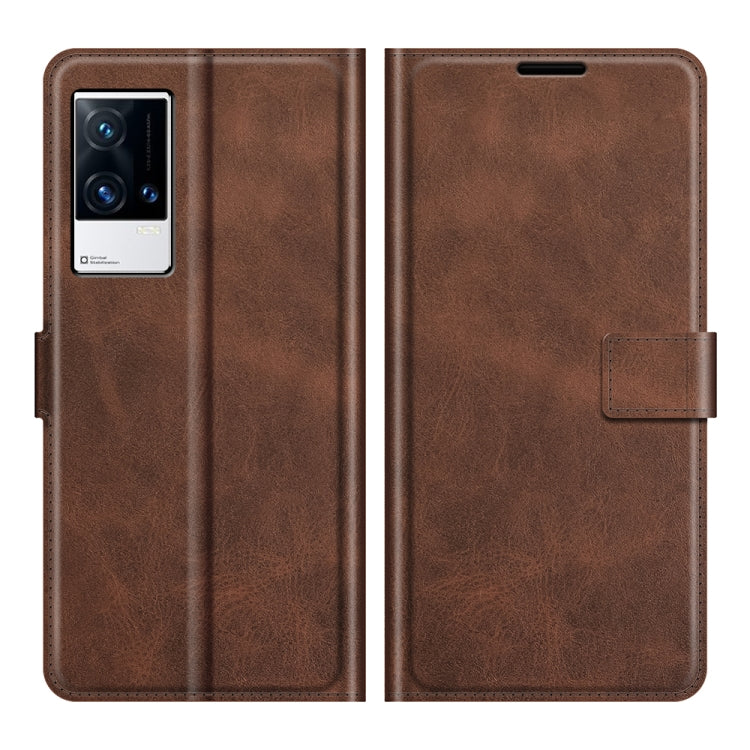 For vivo iQOO 8 Pro Retro Calf Pattern Buckle Horizontal Flip Leather Case with Holder & Card Slots & Wallet