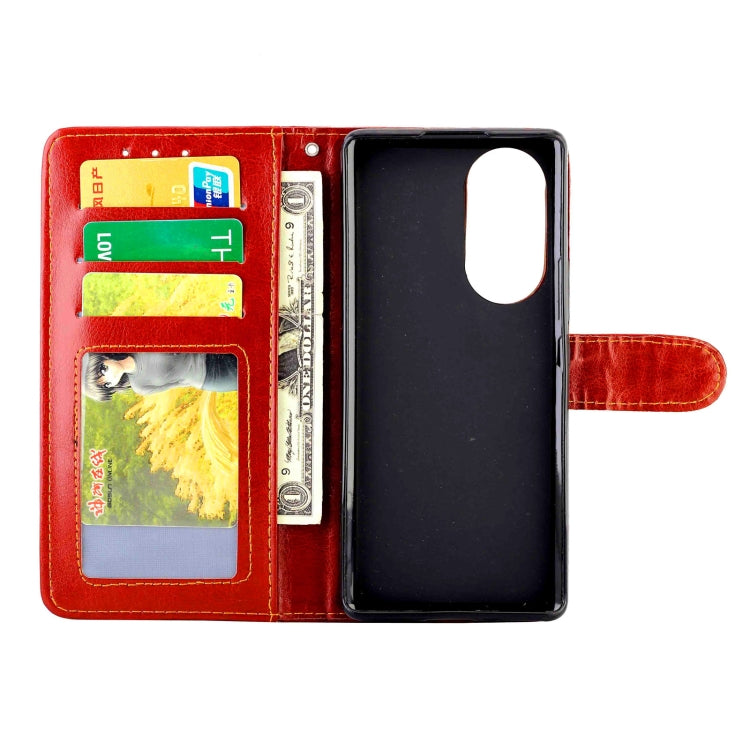 For Honor 50 Pro Crazy Horse Texture Leather Horizontal Flip Protective Case with Holder & Card Slots & Wallet & Photo Frame