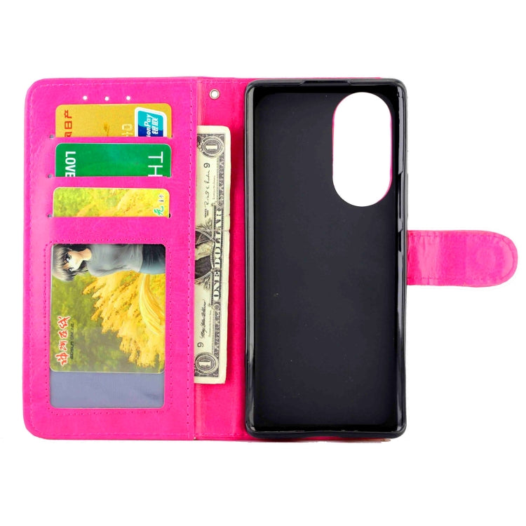 For Honor 50 Pro Crazy Horse Texture Leather Horizontal Flip Protective Case with Holder & Card Slots & Wallet & Photo Frame