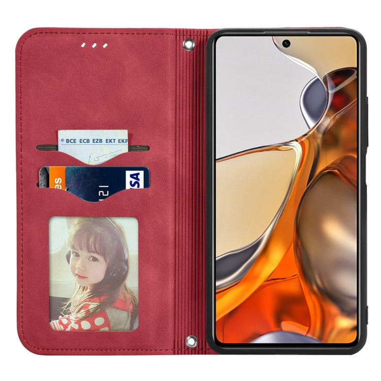 For Xiaomi Mi 11T / 11T Pro Retro Skin Feel Magnetic Horizontal Flip Leather Case with Holder & Card Slots & Wallet & Photo Frame