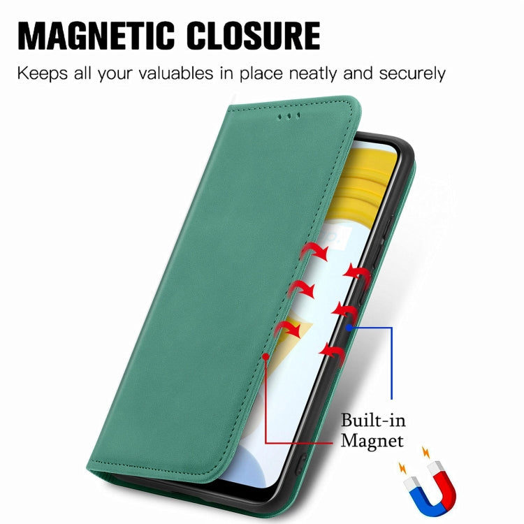 For OPPO Realme C21Y Retro Skin Feel Magnetic Horizontal Flip Leather Case With Holder & Card Slots & Wallet & Photo Frame