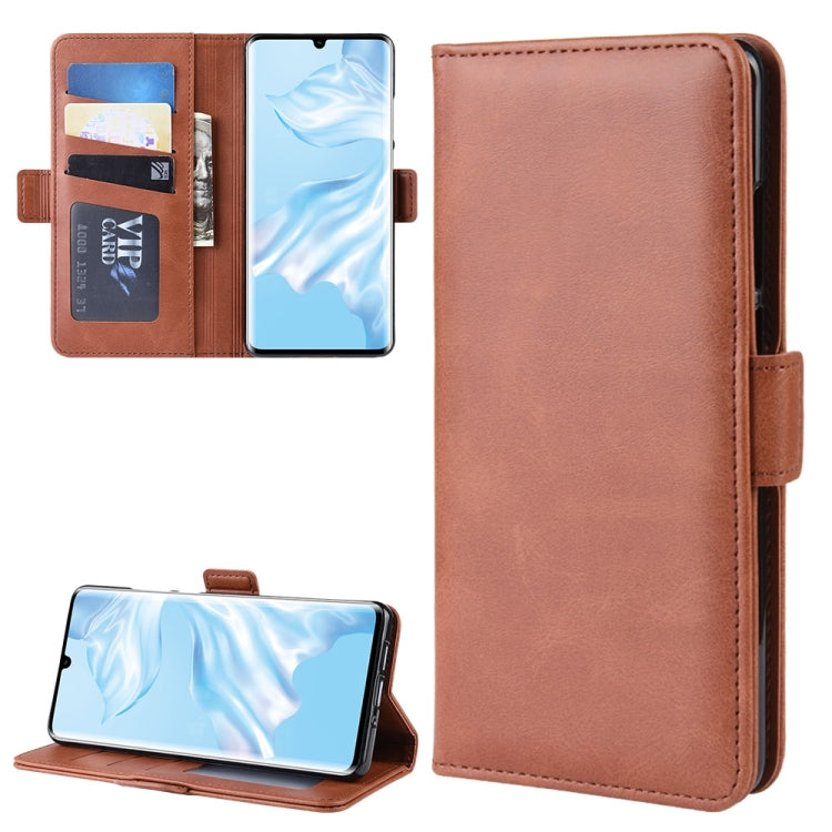 Dual-side Magnetic Buckle Horizontal Flip Leather Case for Huawei P30 Pro, with Holder & Card Slots & Wallet & Photo Frame