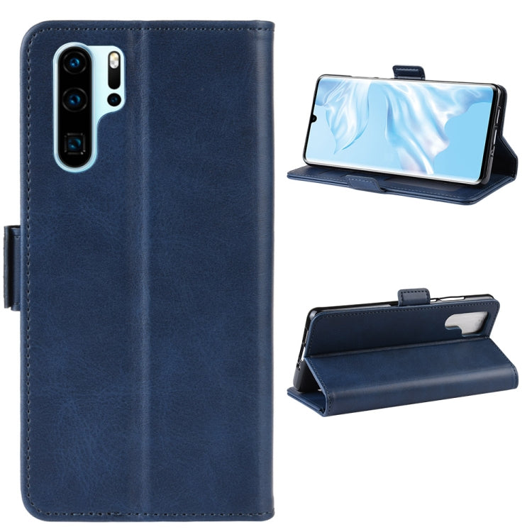 Dual-side Magnetic Buckle Horizontal Flip Leather Case for Huawei P30 Pro, with Holder & Card Slots & Wallet & Photo Frame