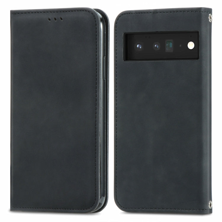 For Google Pixel 6 Retro Skin Feel Business Magnetic Horizontal Flip Leather Case With Holder & Card Slots & Wallet & Photo Frame