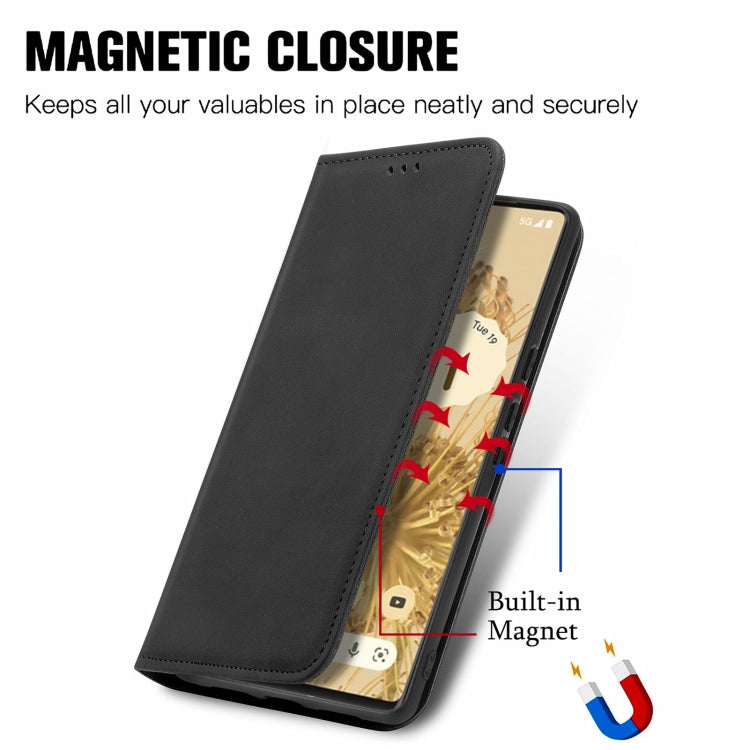 For Google Pixel 6 Pro Retro Skin Feel Business Magnetic Horizontal Flip Leather Case With Holder & Card Slots & Wallet & Photo Frame