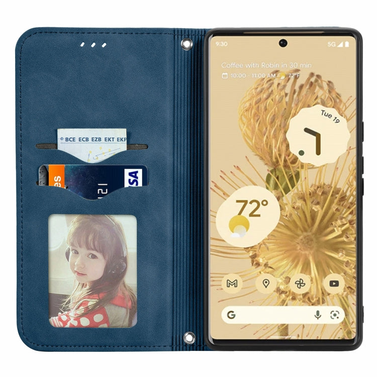 For Google Pixel 6 Pro Retro Skin Feel Business Magnetic Horizontal Flip Leather Case With Holder & Card Slots & Wallet & Photo Frame