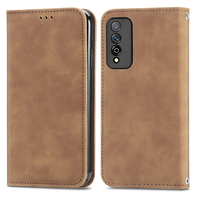 For Honor Play 5T Pro Retro Skin Feel Business Magnetic Horizontal Flip Leather Case With Holder & Card Slots & Wallet & Photo Frame