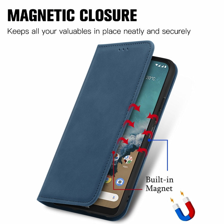 For Nokia G50 Retro Skin Feel Business Magnetic Horizontal Flip Leather Case With Holder & Card Slots & Wallet & Photo Frame