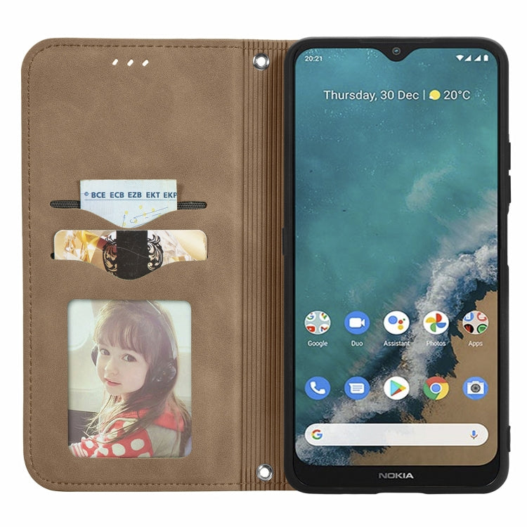 For Nokia G50 Retro Skin Feel Business Magnetic Horizontal Flip Leather Case With Holder & Card Slots & Wallet & Photo Frame