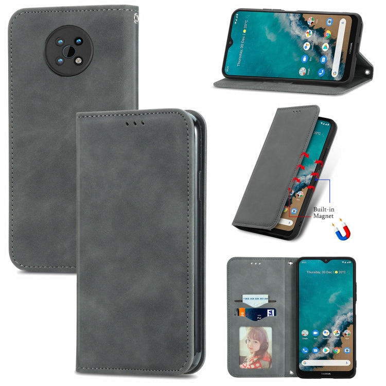 For Nokia G50 Retro Skin Feel Business Magnetic Horizontal Flip Leather Case With Holder & Card Slots & Wallet & Photo Frame