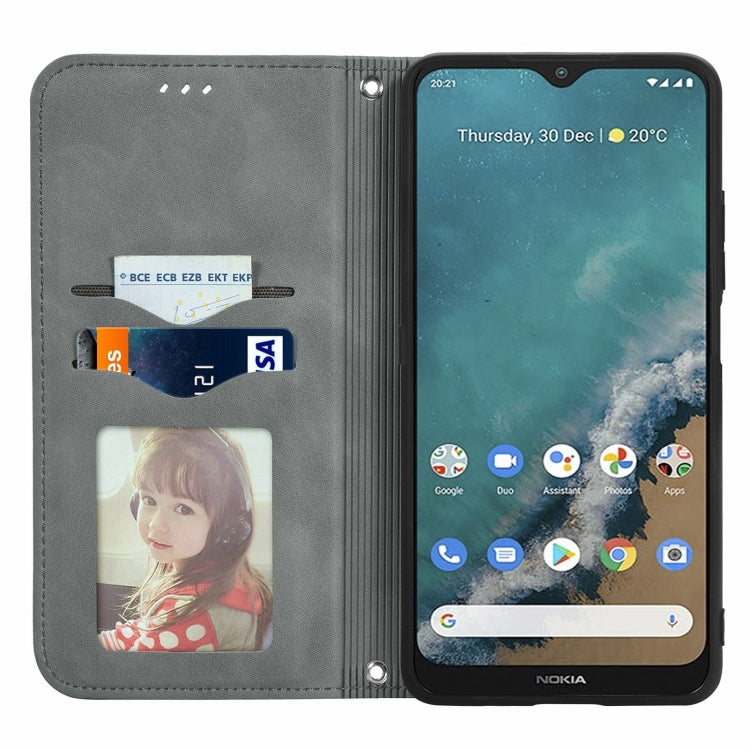 For Nokia G50 Retro Skin Feel Business Magnetic Horizontal Flip Leather Case With Holder & Card Slots & Wallet & Photo Frame