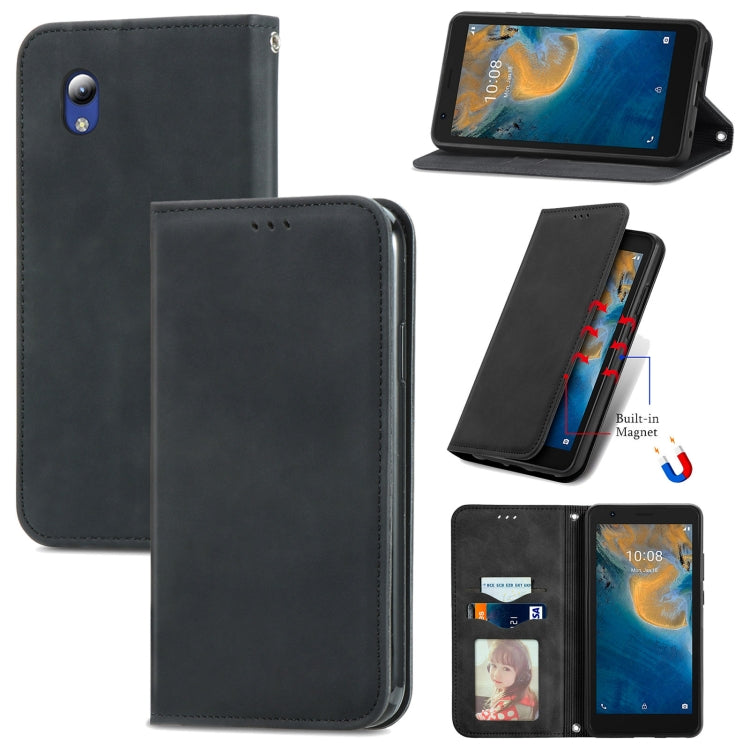 For ZTE Blade A31 Lite Retro Skin Feel Business Magnetic Horizontal Flip Leather Case With Holder & Card Slots & Wallet & Photo Frame