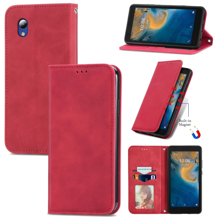 For ZTE Blade A31 Lite Retro Skin Feel Business Magnetic Horizontal Flip Leather Case With Holder & Card Slots & Wallet & Photo Frame
