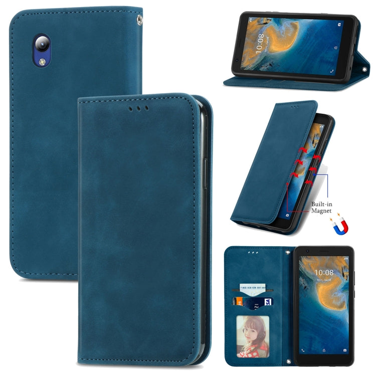 For ZTE Blade A31 Lite Retro Skin Feel Business Magnetic Horizontal Flip Leather Case With Holder & Card Slots & Wallet & Photo Frame