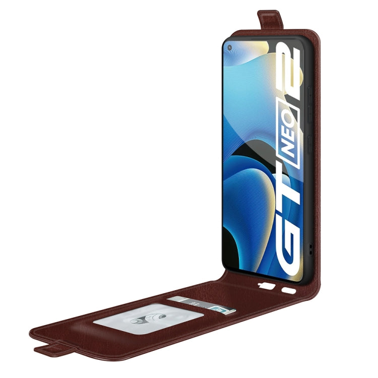 For OPPO Realme GT Neo2 R64 Texture Single Vertical Flip Leather Protective Case with Card Slots & Photo Frame