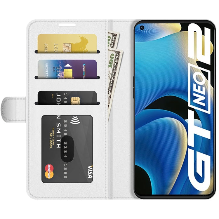 For OPPO Realme GT Neo2 R64 Texture Single Horizontal Flip Protective Case with Holder & Card Slots & Wallet& Photo Frame
