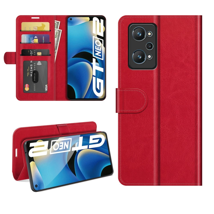 For OPPO Realme GT Neo2 R64 Texture Single Horizontal Flip Protective Case with Holder & Card Slots & Wallet& Photo Frame